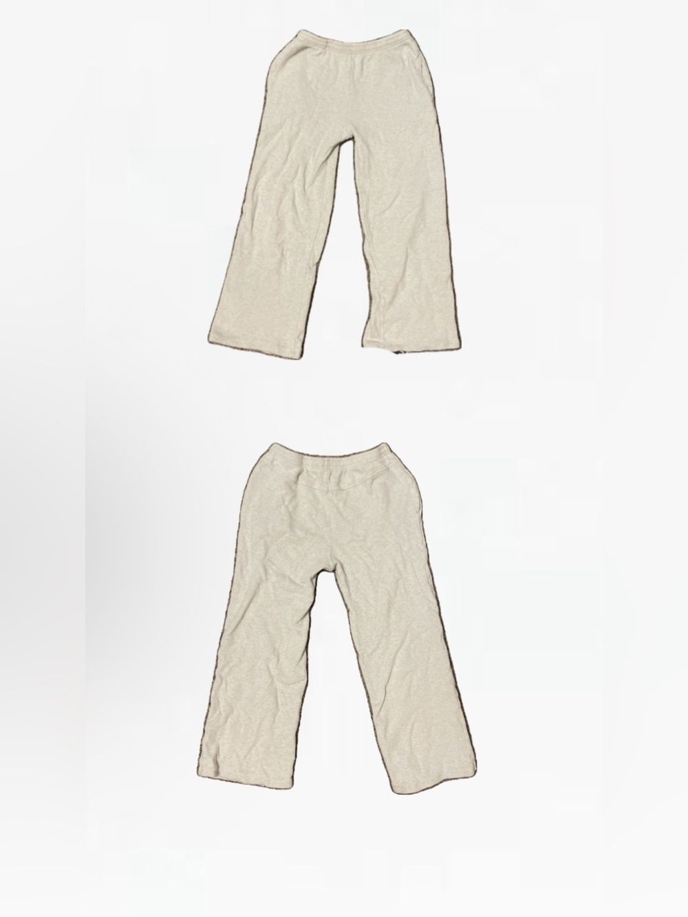 Brandy Melville Cream Wide-Leg Fleece Pants